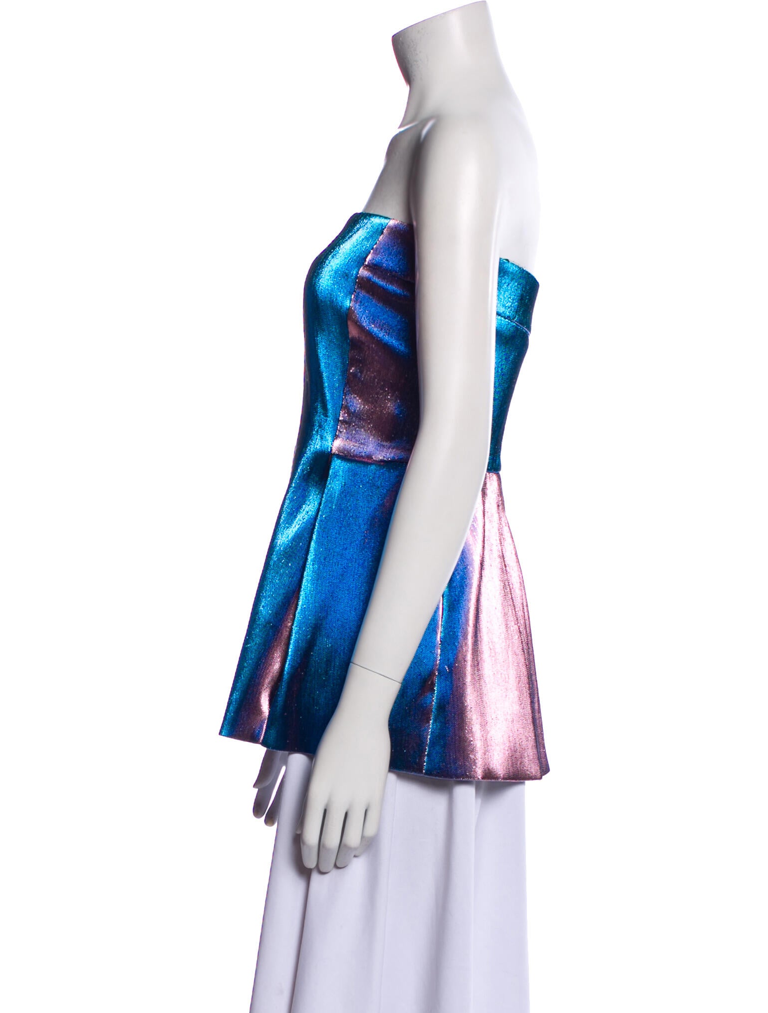 Roberto Cavalli Colorblock Pattern Strapless Top