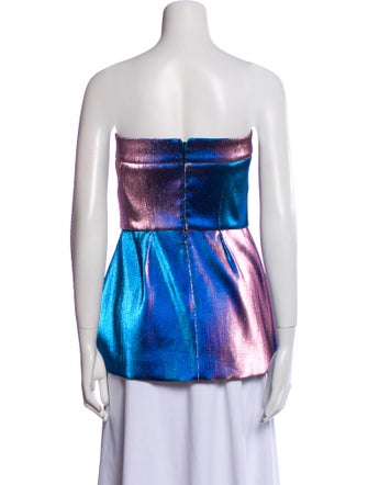 Roberto Cavalli Colorblock Pattern Strapless Top