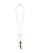 Roberto Cavalli Crystal Snake Horn Pendant Necklace
