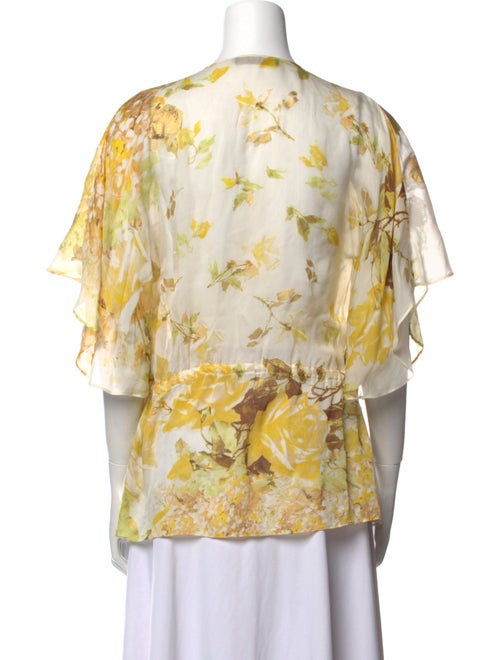 Roberto Cavalli Silk Floral Print Blouse