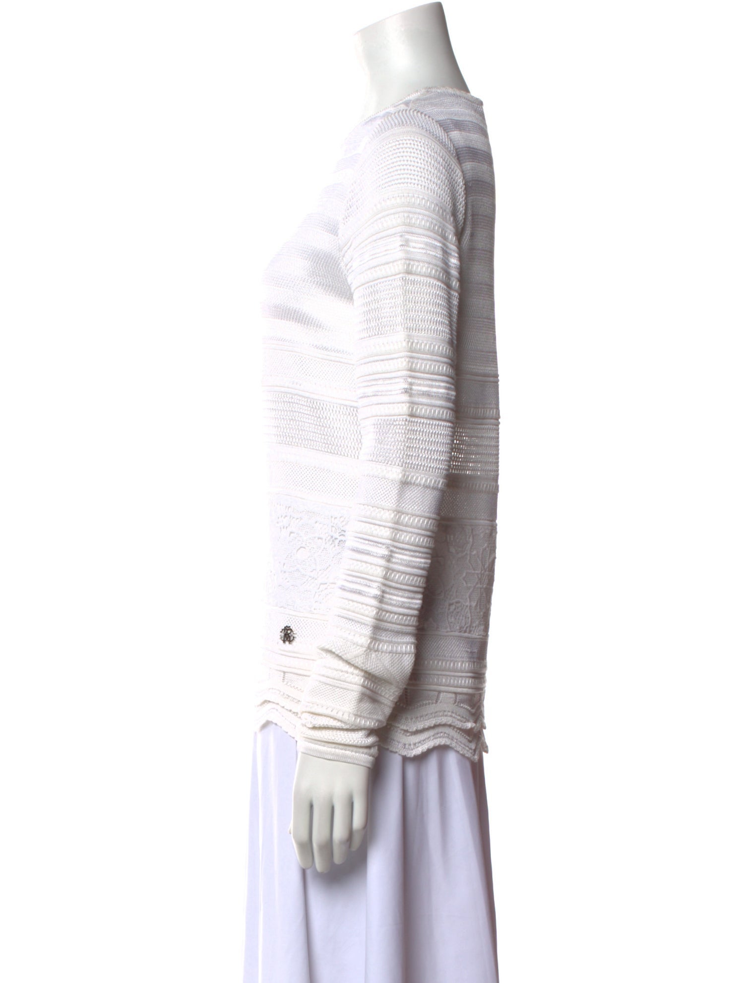 Roberto Cavalli Striped Scoop Neck Sweater
