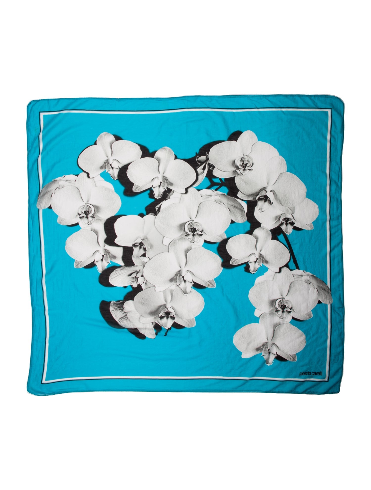 Roberto Cavalli Silk Floral Print Scarf