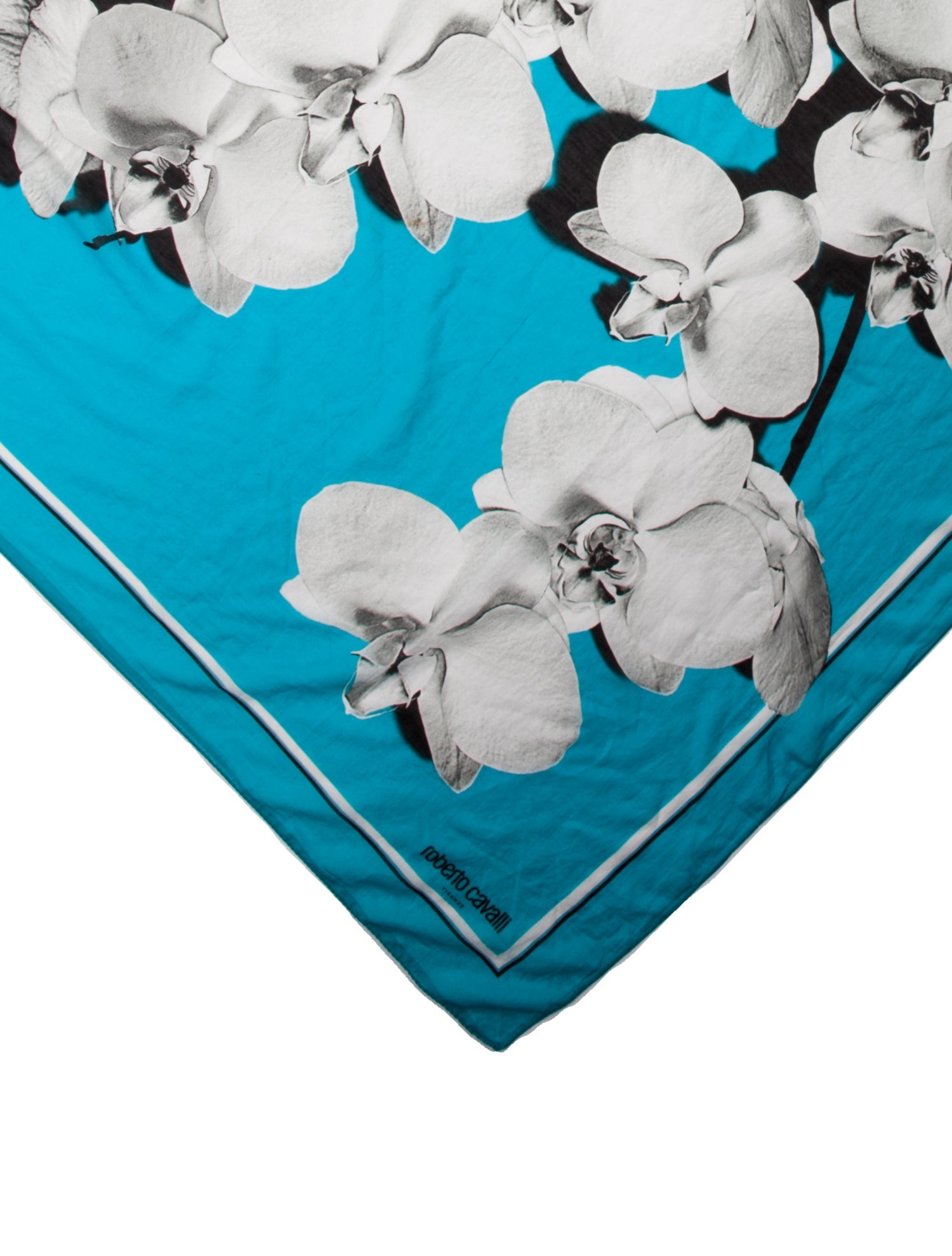 Roberto Cavalli Silk Floral Print Scarf