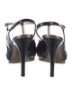 Roberto Cavalli Patent Leather Colorblock Pattern T-Strap Sandals