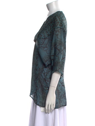 Roberto Cavalli Silk Animal Print Blouse