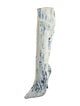 Roberto Cavalli Denim Tie-Dye Print Boots