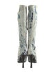Roberto Cavalli Denim Tie-Dye Print Boots