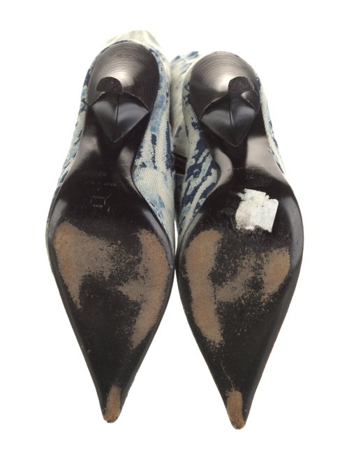 Roberto Cavalli Denim Tie-Dye Print Boots