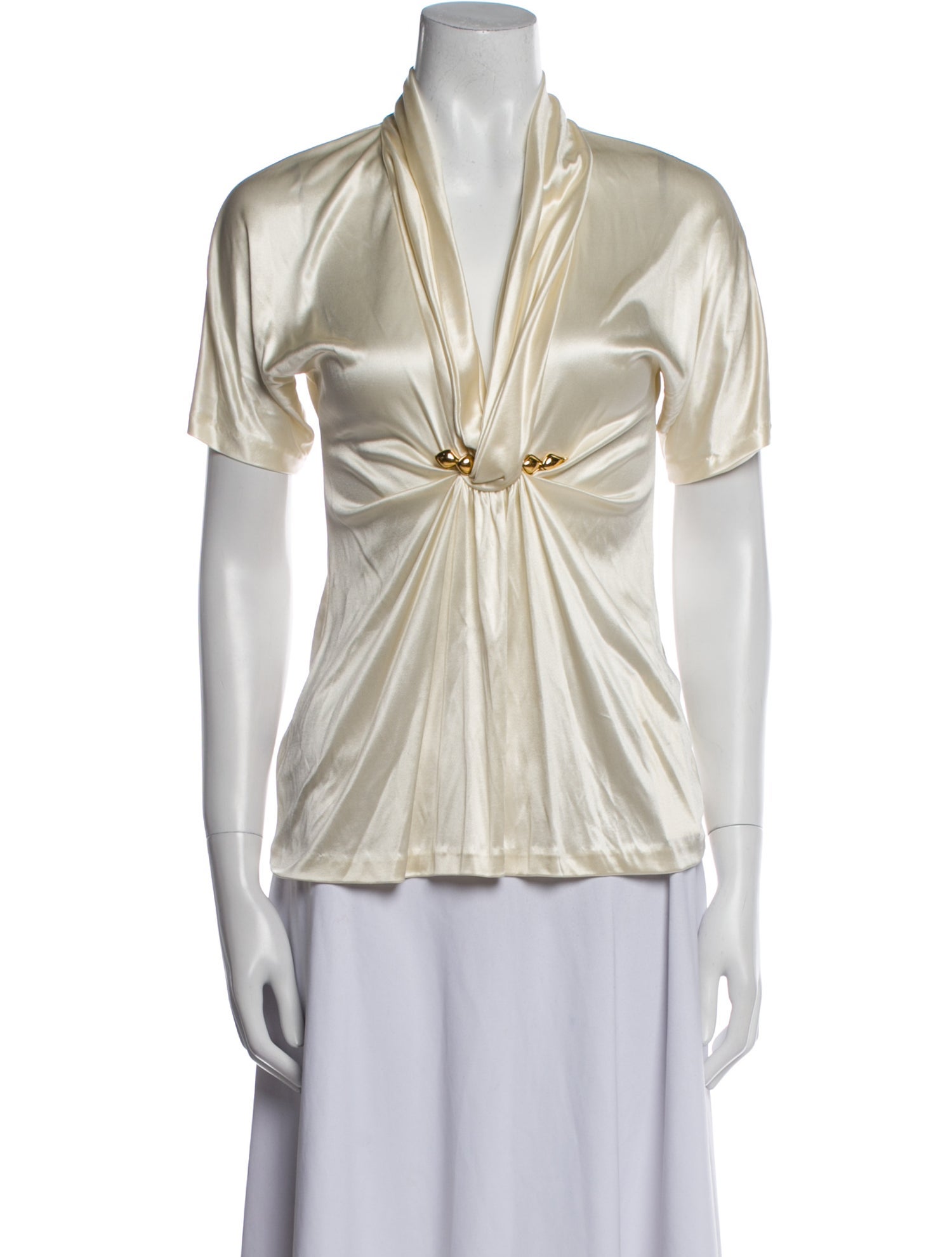 Roberto Cavalli V-Neck Short Sleeve Blouse
