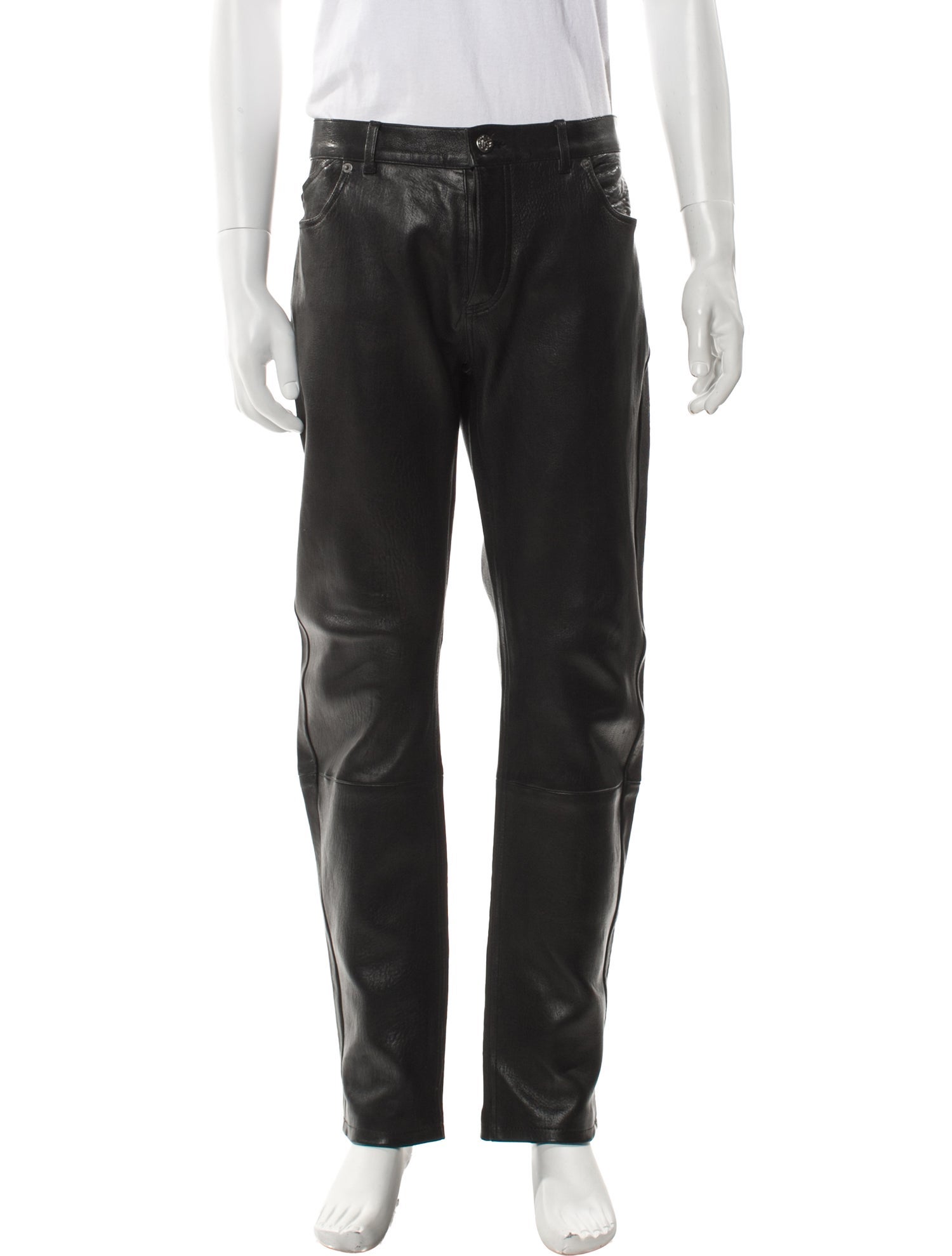 Roberto Cavalli Lamb Leather Moto Pants