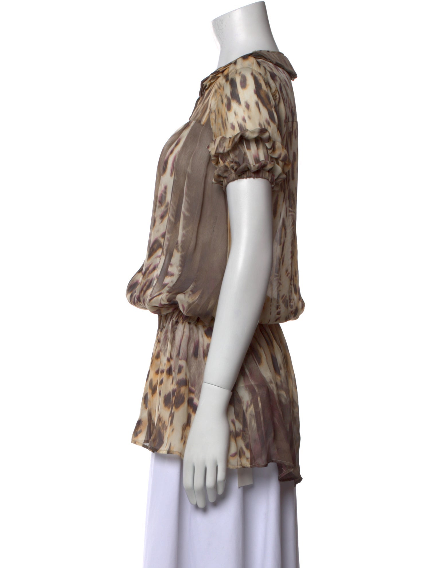 Roberto Cavalli Silk Animal Print Blouse
