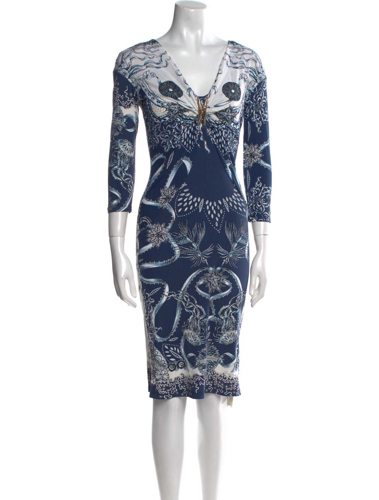 Roberto Cavalli Printed Knee-Length Dress