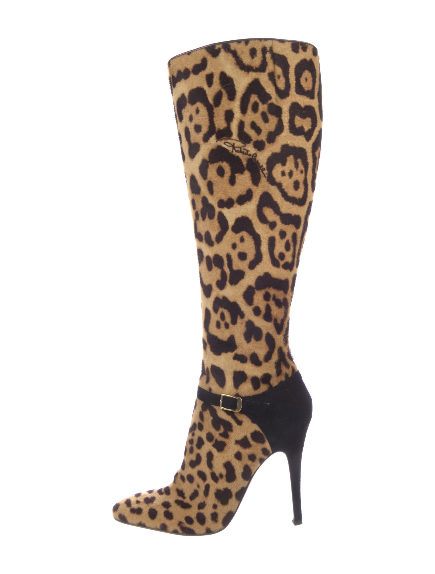 Roberto Cavalli Ponyhair Animal Print Boots