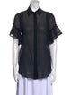 Roberto Cavalli Silk Short Sleeve Button-Up Top