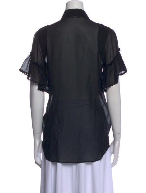 Roberto Cavalli Silk Short Sleeve Button-Up Top