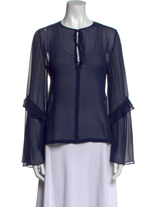 Roberto Cavalli Silk Crew Neck Blouse