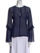 Roberto Cavalli Silk Crew Neck Blouse