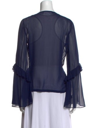 Roberto Cavalli Silk Crew Neck Blouse