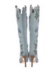 Roberto Cavalli Denim Floral Print Boots