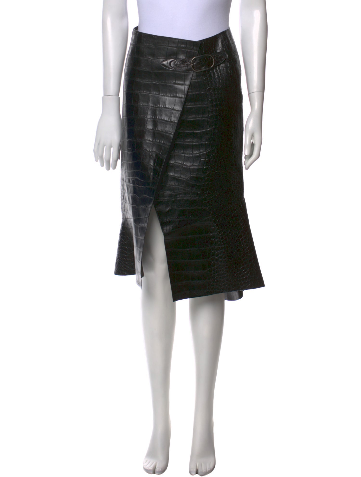Roberto Cavalli Leather Knee-Length Skirt w/ Tags