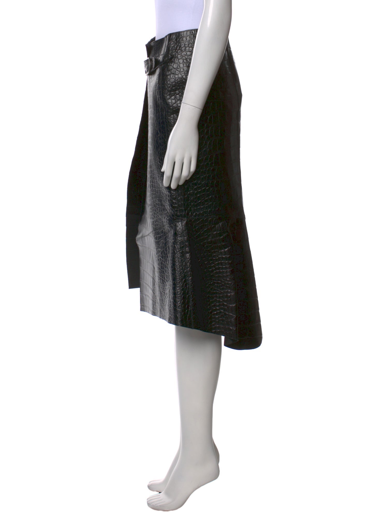 Roberto Cavalli Leather Knee-Length Skirt w/ Tags