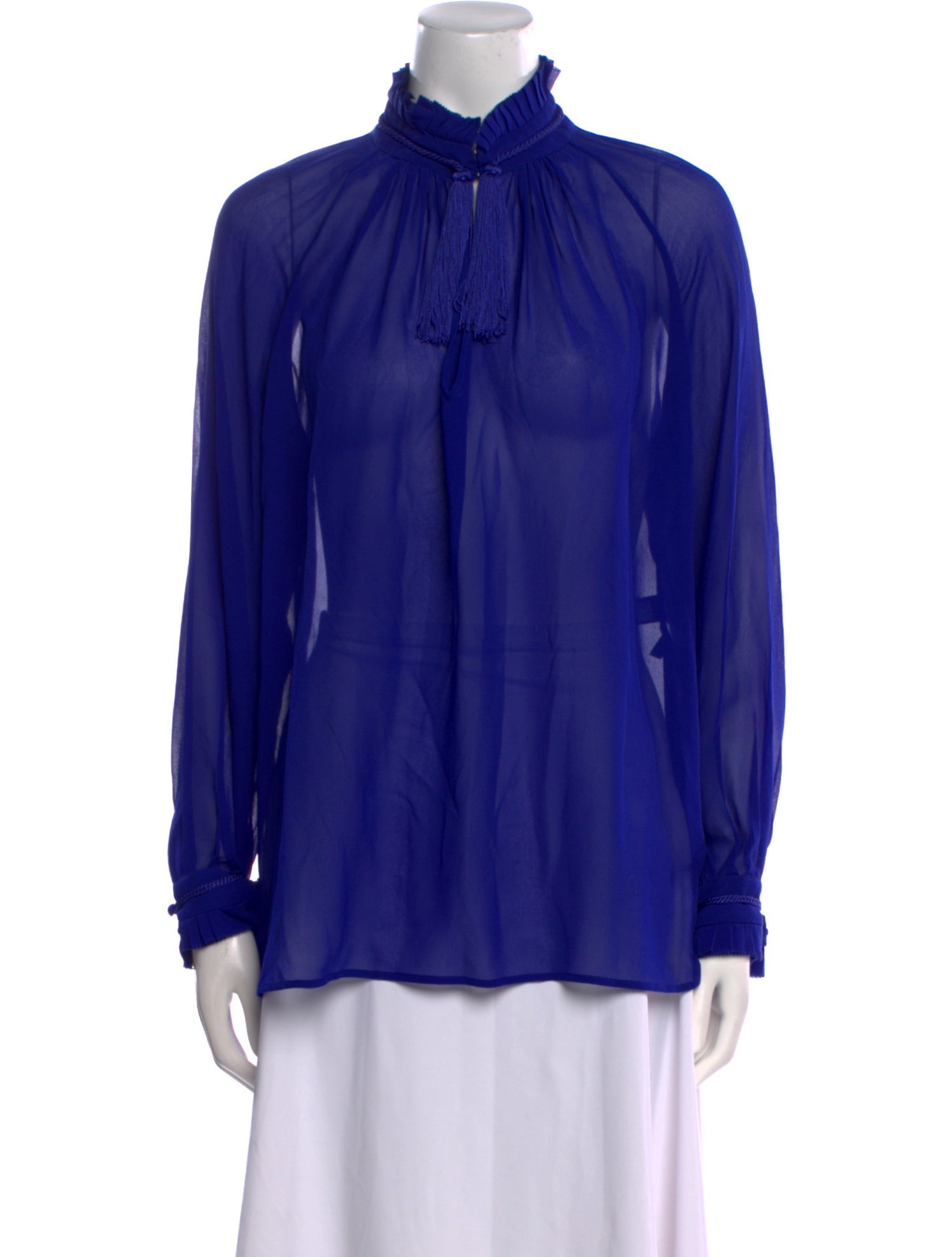 Roberto Cavalli Mock Neck Long Sleeve Blouse