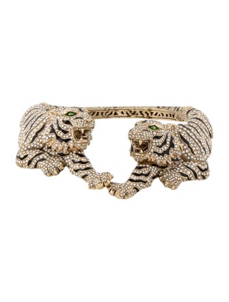 Roberto Cavalli Crystal & Enamel Roar Choker Necklace
