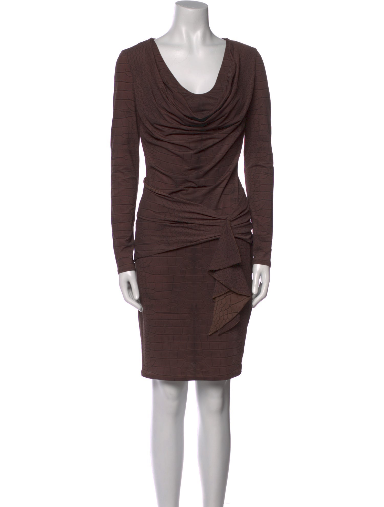 Roberto Cavalli Cowl Neck Knee-Length Dress