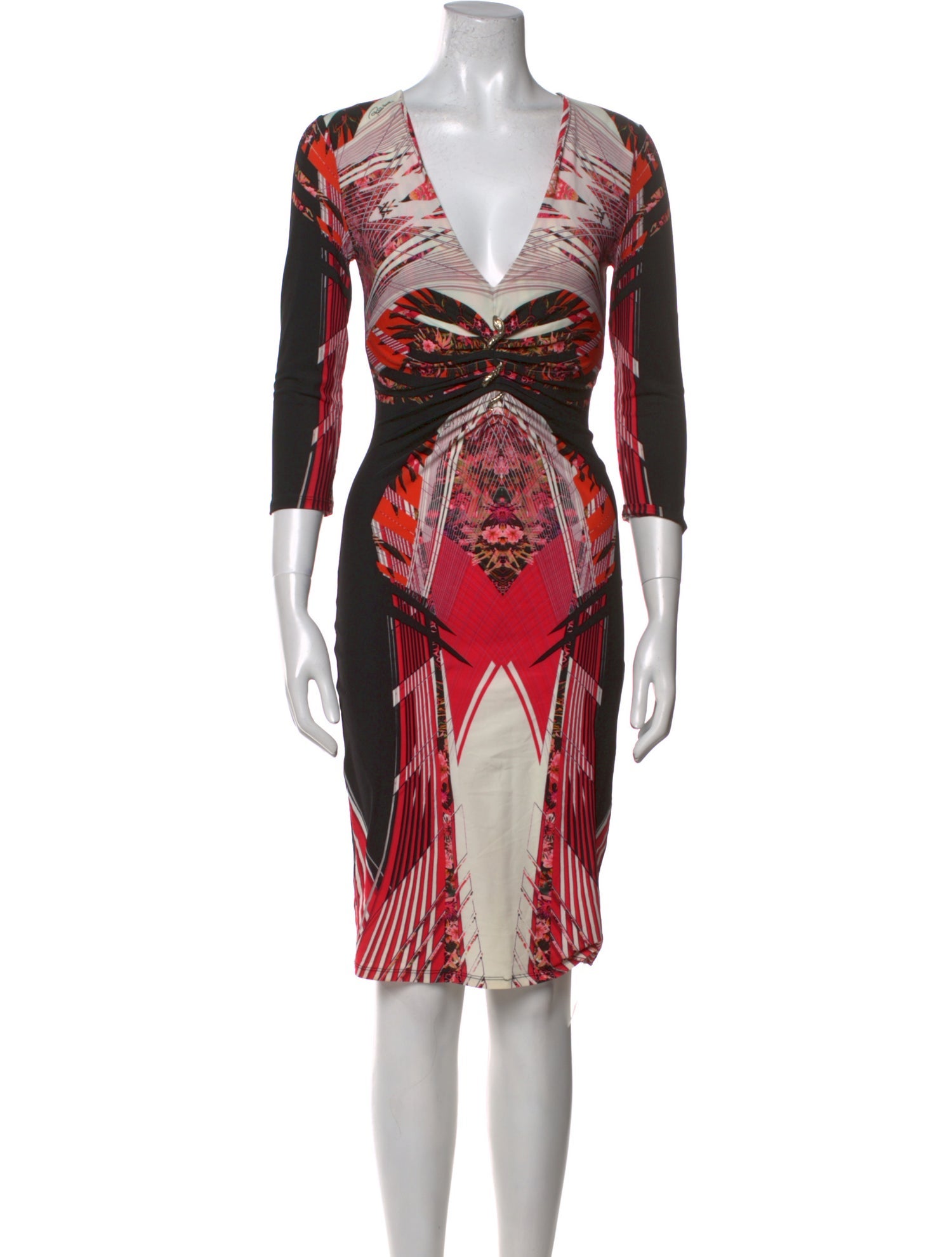 Roberto Cavalli Silk Knee-Length Dress