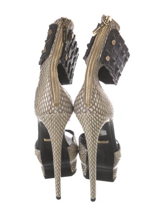 Roberto Cavalli Snakeskin Animal Print D'Orsay Pumps