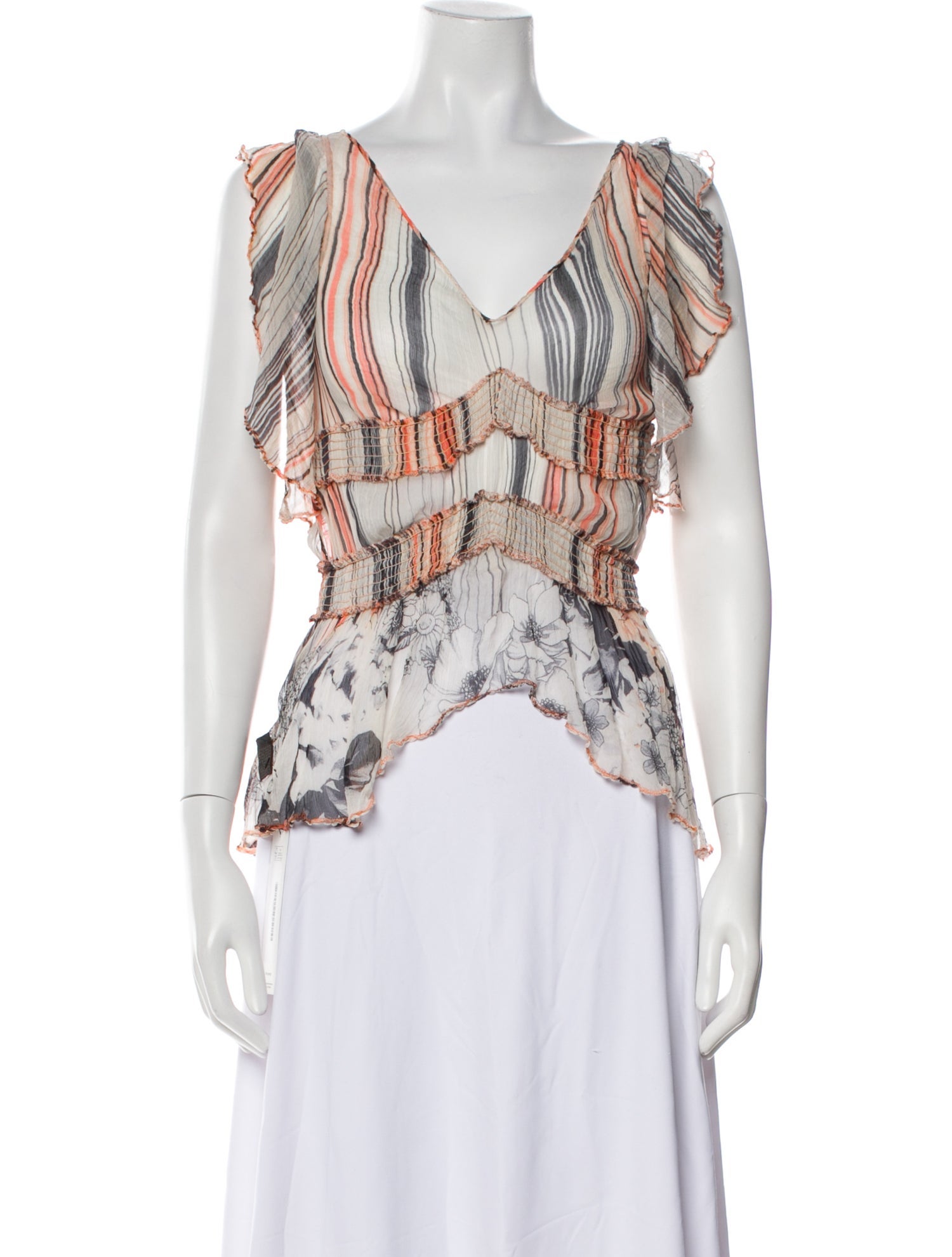 Just Cavalli Printed V-Neck Blouse