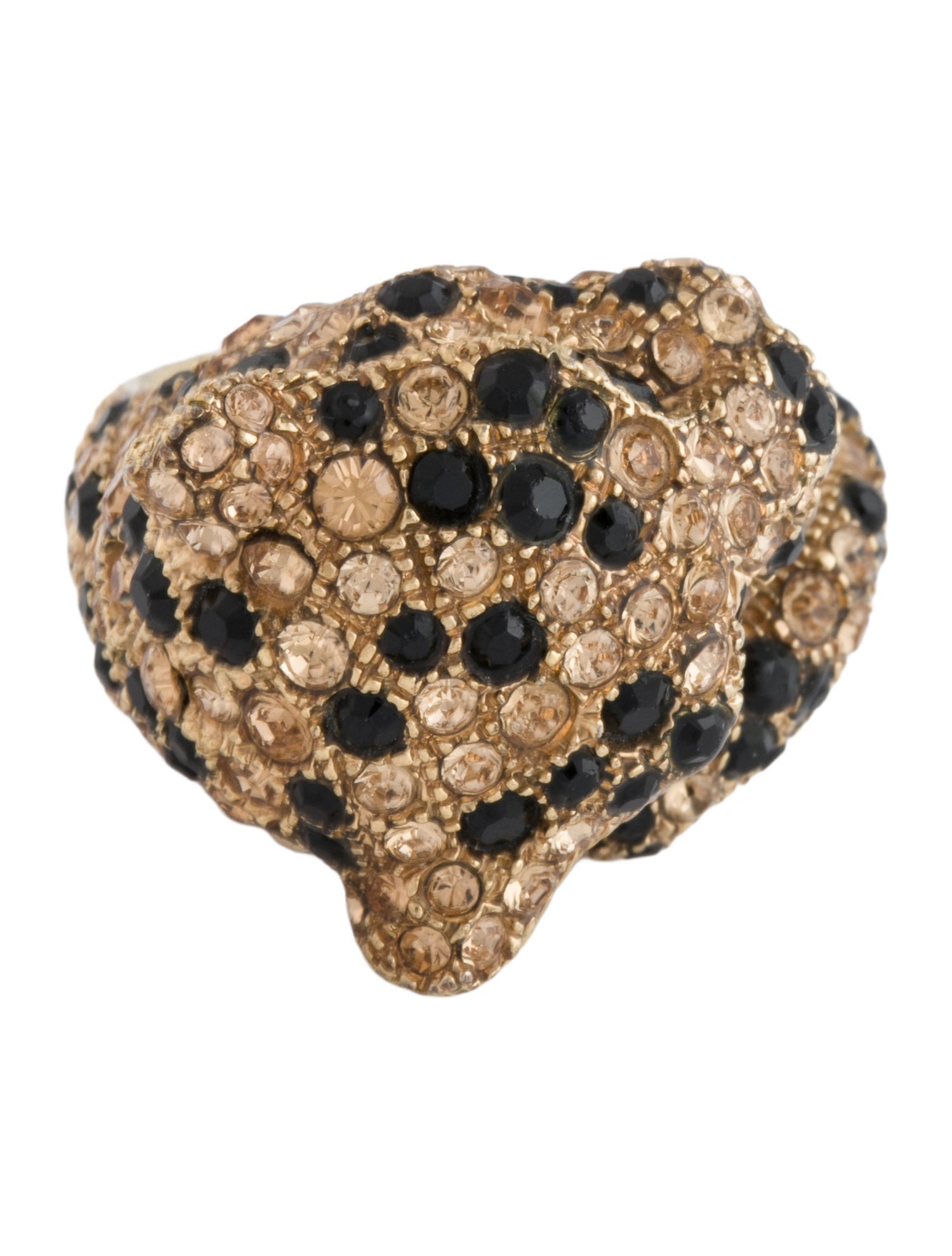 Roberto Cavalli Crystal Panther Cocktail Ring