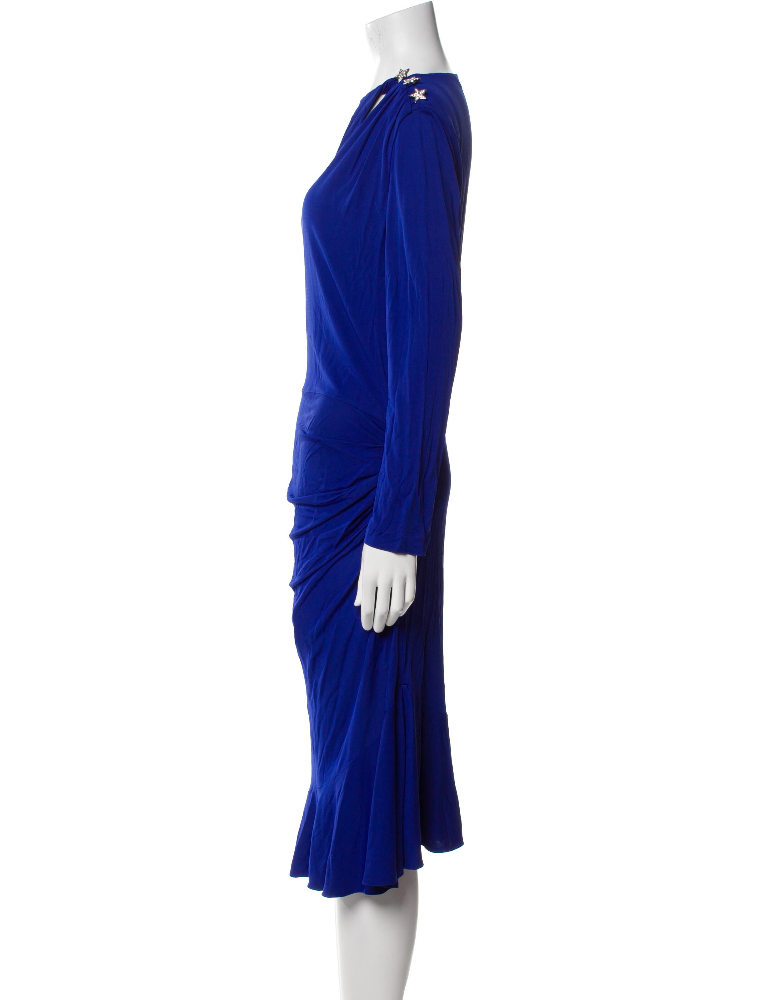 Roberto Cavalli Bateau Neckline Midi Length Dress