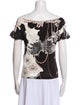 Roberto Cavalli Floral Print Off-The-Shoulder Blouse