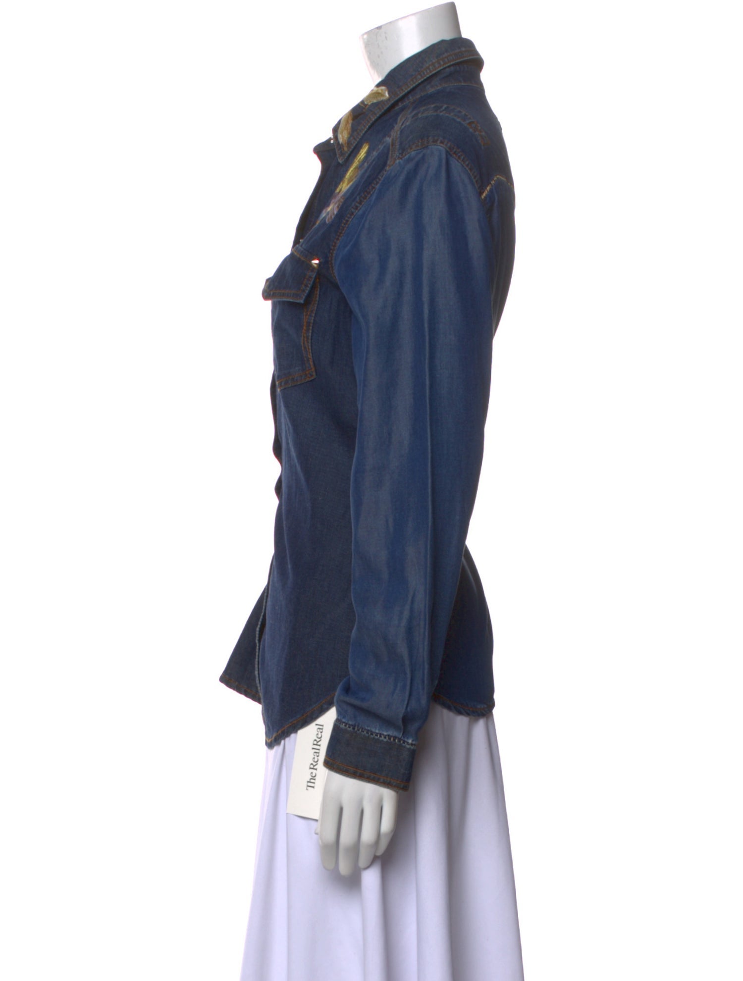 Roberto Cavalli Long Sleeve Button-Up Top