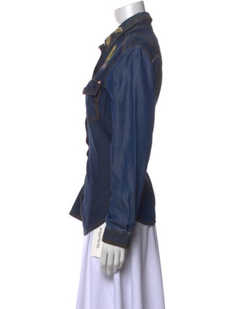 Roberto Cavalli Long Sleeve Button-Up Top