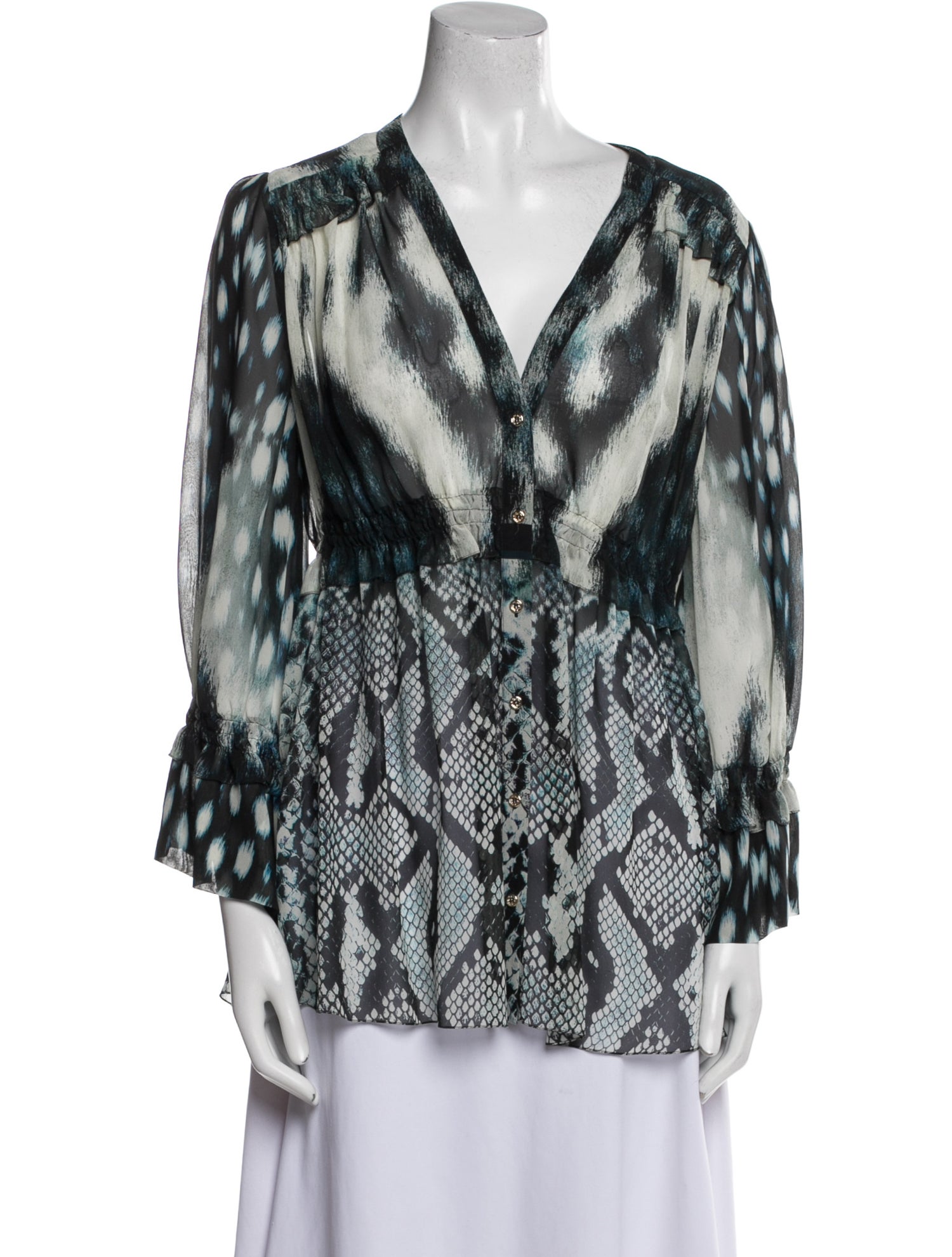 Roberto Cavalli Silk Printed Blouse