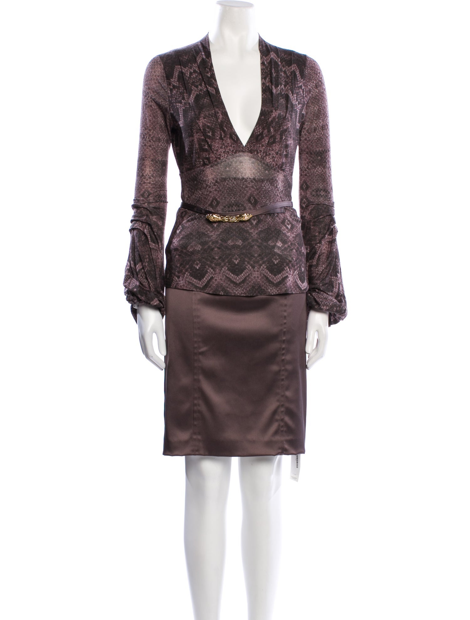 Roberto Cavalli Animal Print Skirt Set