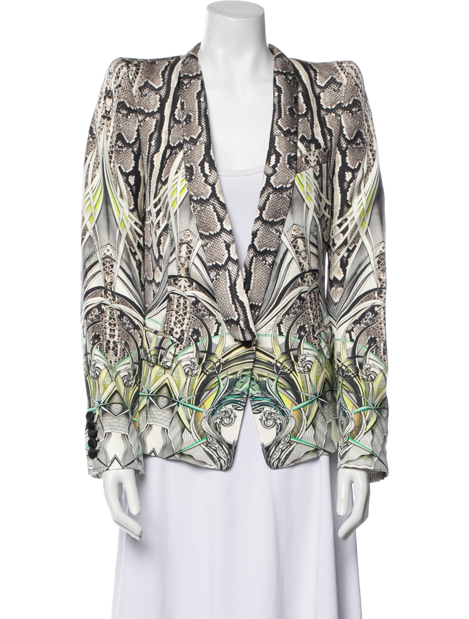 Roberto Cavalli Silk Animal Print Evening Jacket