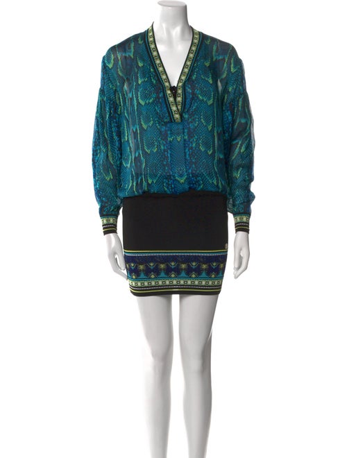 Roberto Cavalli Silk Knee-Length Dress