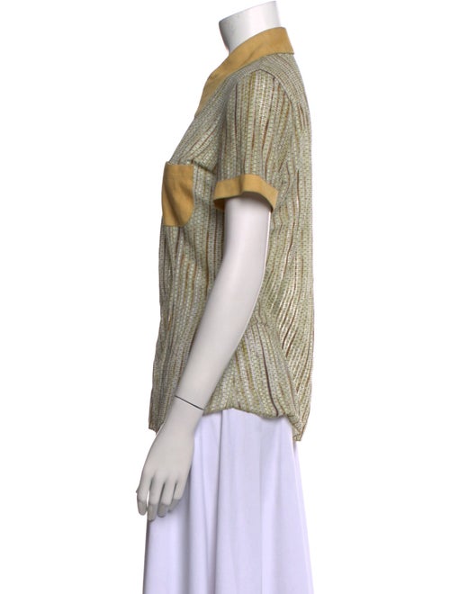 Roberto Cavalli Printed Short Sleeve Button-Up Top