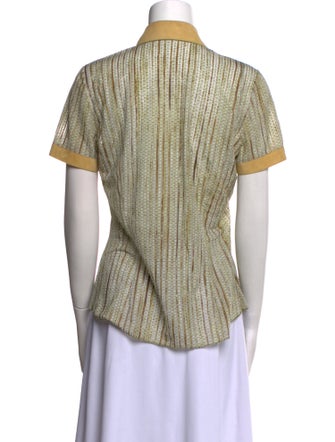 Roberto Cavalli Printed Short Sleeve Button-Up Top