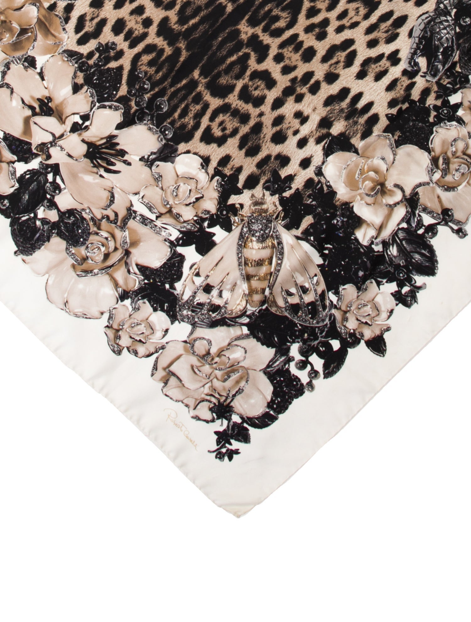 Roberto Cavalli Silk Floral Print Scarf