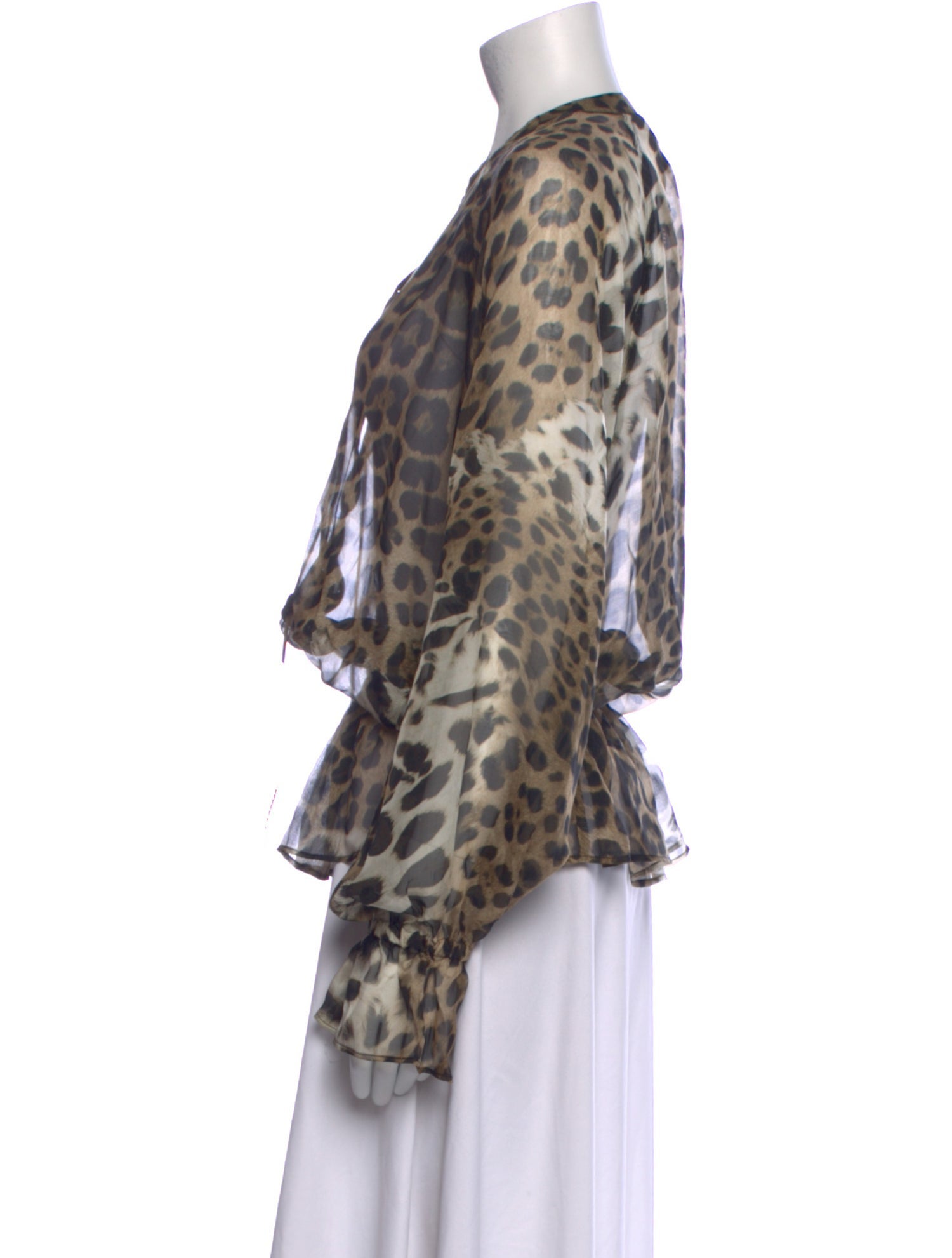 Roberto Cavalli Silk Animal Print Blouse w/ Tags