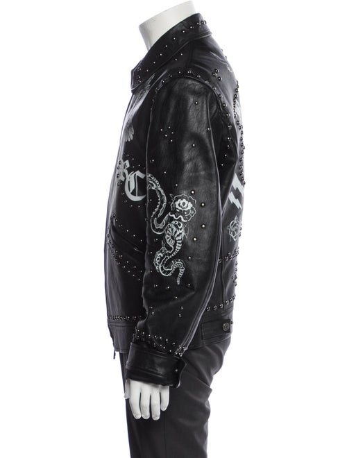 Roberto Cavalli Lamb Leather Printed Cardigan