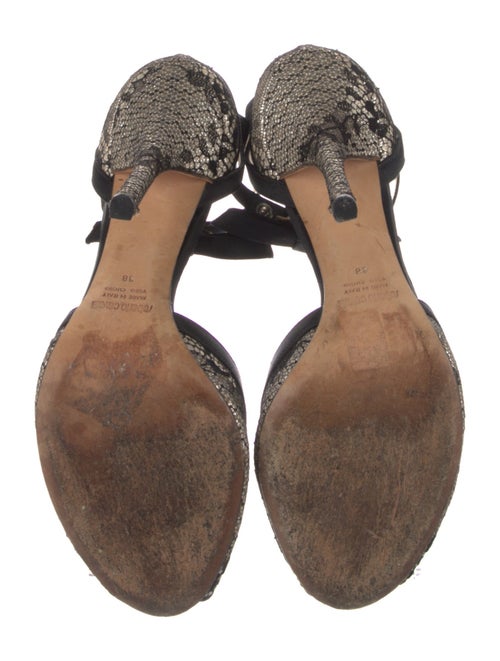 Roberto Cavalli Lace Animal Print D'Orsay Pumps