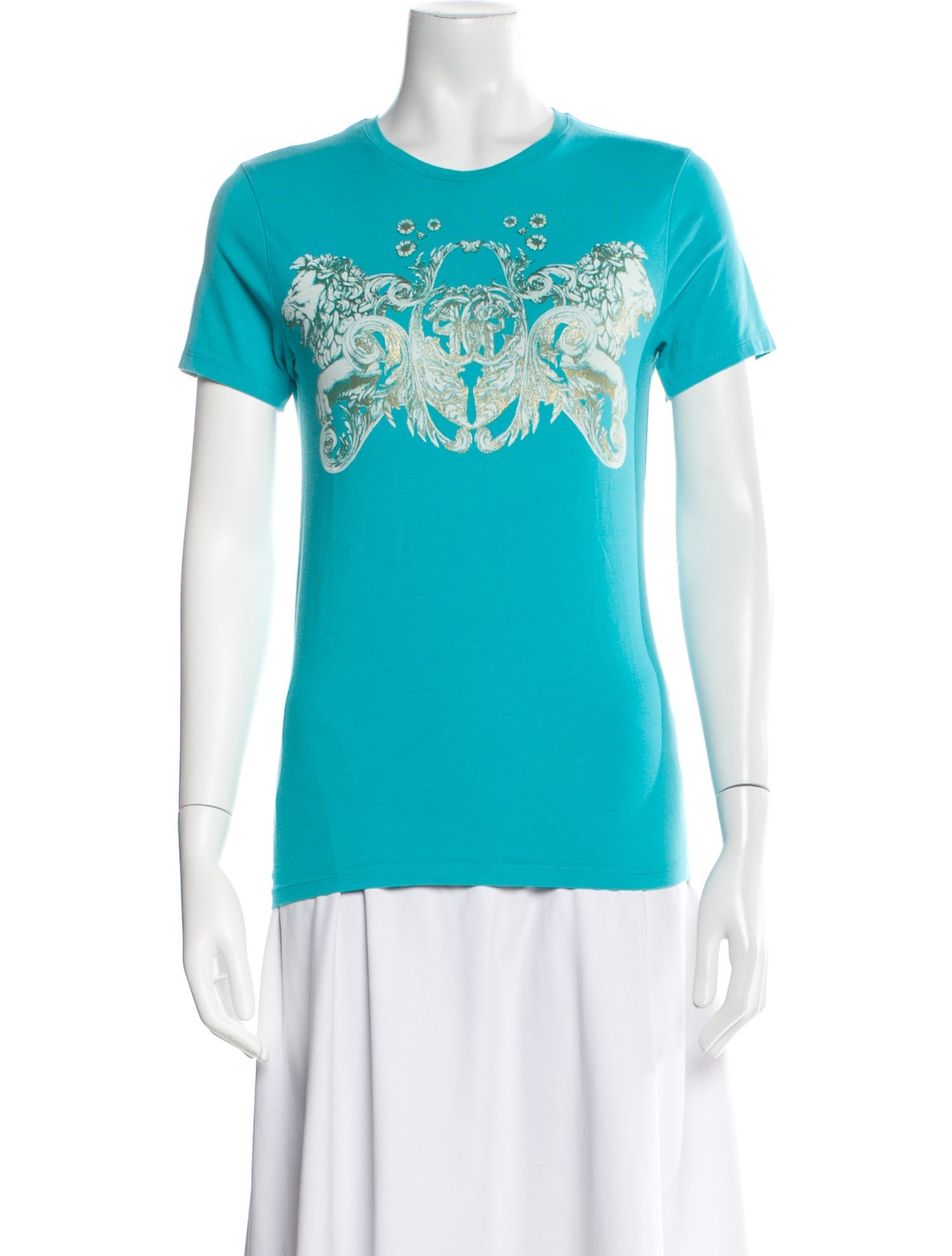 Roberto Cavalli Graphic Print Crew Neck T-Shirt