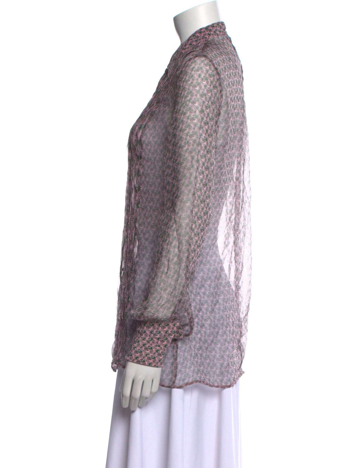 Roberto Cavalli Floral Print Long Sleeve Button-Up Top