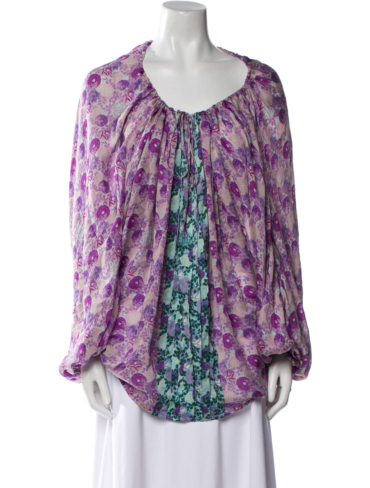Roberto Cavalli Silk Floral Print Blouse