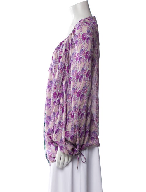 Roberto Cavalli Silk Floral Print Blouse